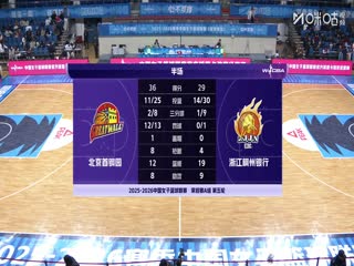 WCBA常规赛A组 北京首钢园VS浙江稠州银行 20251214